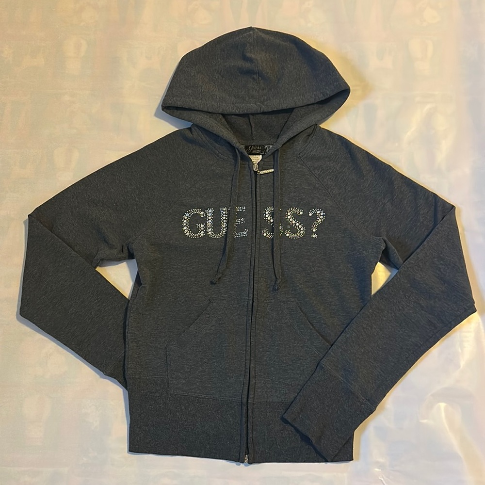 Guess Dark Gray Zip Up Hoodie